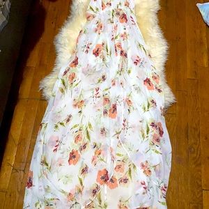 Halter maxi floral dress.